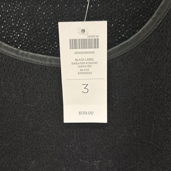 Chico’s sweater .3/4 sleeve,faux leather trim around neckline,sleeves and pocket - Picture 8 of 8